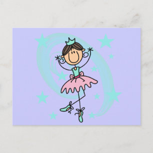 Cartão Postal Bailarina - Camisetas e Presentes Marrons