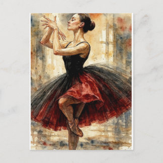 Cartão Postal Bailarina de Ballet em Tutu, 