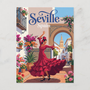 Cartão Postal Bailarina de Flamenco Sevilha Espanha