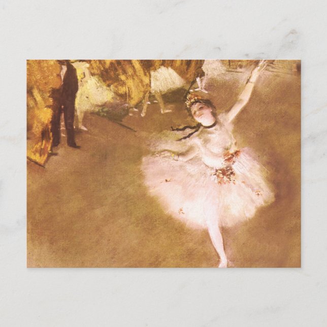 Cartão Postal Bailarina Degas Pintura Estrela (Frente)