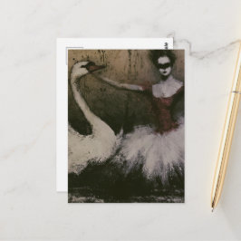 Cartão Postal Bailarina e Cisne