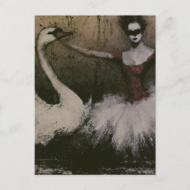 Cartão Postal Bailarina e Cisne 