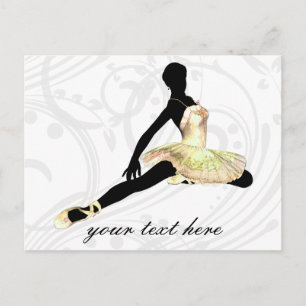 Cartão Postal bailarina elegantemente vestida de marfim
