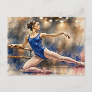 Cartão Postal Bailarina em Pose Graciosa,