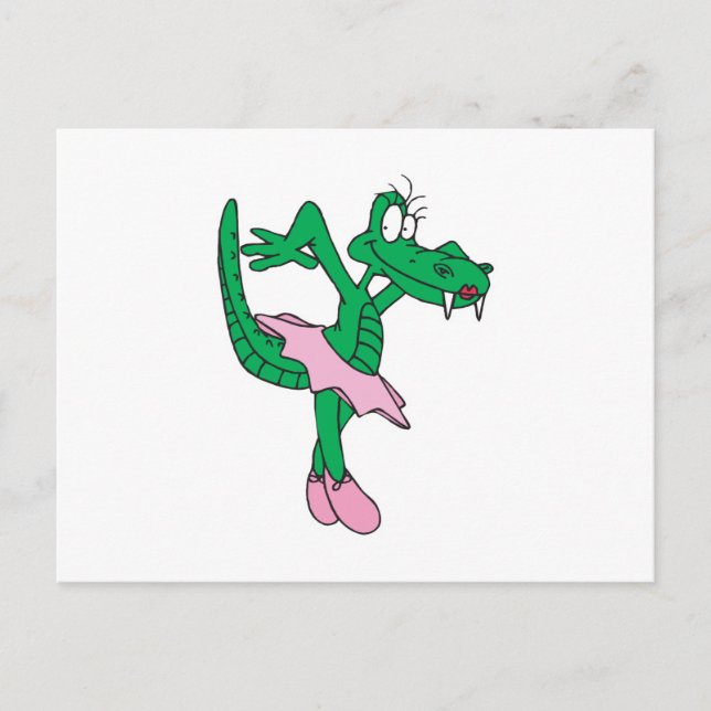 Cartão Postal bailarina jacaré engraçada (Frente)