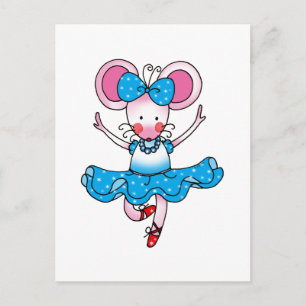 Cartão Postal Bailarina menina rato fofa