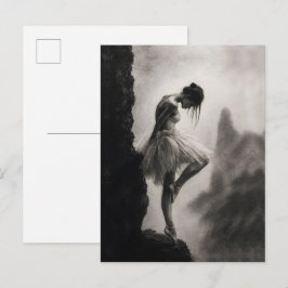 Cartão Postal Bailarina na Borda do Penhasco Arte Dramática Mono
