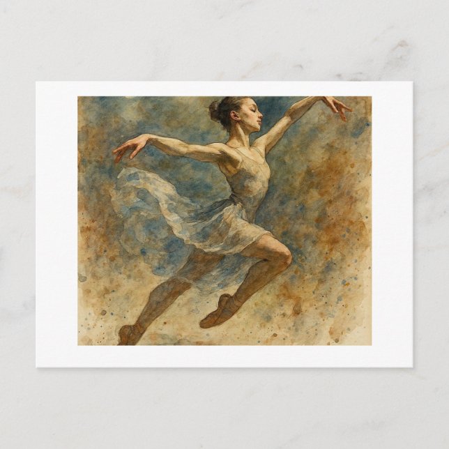 Cartão Postal Bailarina Saltando,  (Frente)