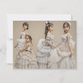 Cartão Postal Bailarinas con trajes románticos