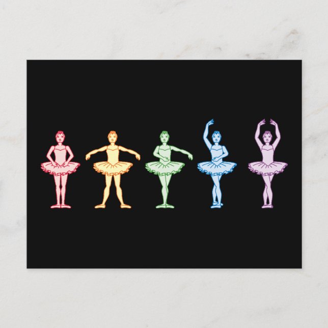 Cartão Postal Bailarinas do arco-íris (Frente)