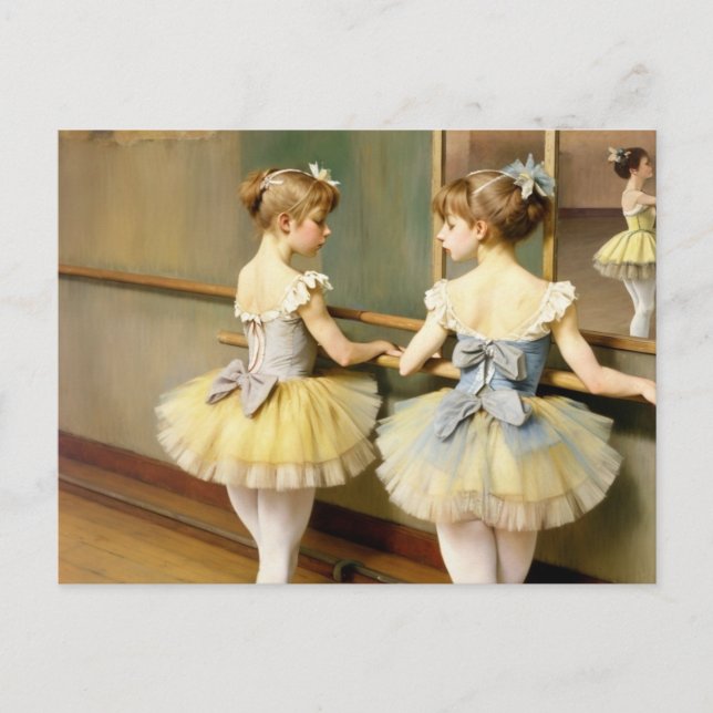 Cartão Postal Bailarinas en sala de ensayo inspiradas por Degas (Frente)