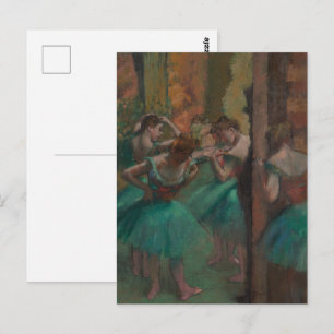 Cartão Postal Bailarinas Vintage Edgar Degas em Arte de Balé Ver