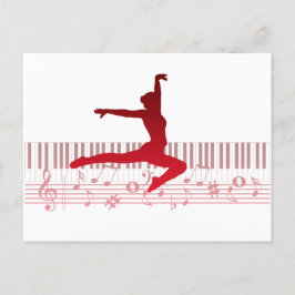 Cartão Postal Bailarino de ballet em um teclado
