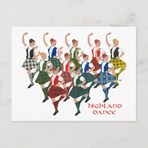 Cartão Postal Bailarinos das Terras Altas Escocesas