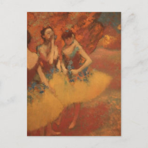 Cartão Postal Bailarinos de Ballet Laranja Edgar Degas