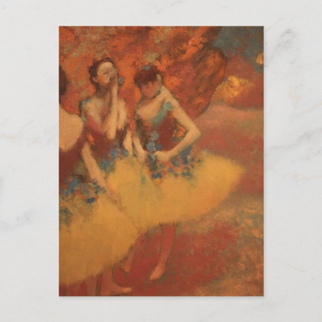 Cartão Postal Bailarinos de Ballet Laranja Edgar Degas (Frente)