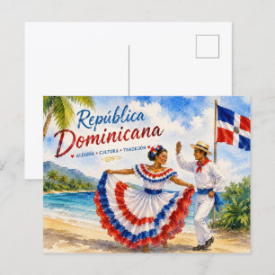 Cartão Postal Bailarinos de praia da República Dominicana lembra