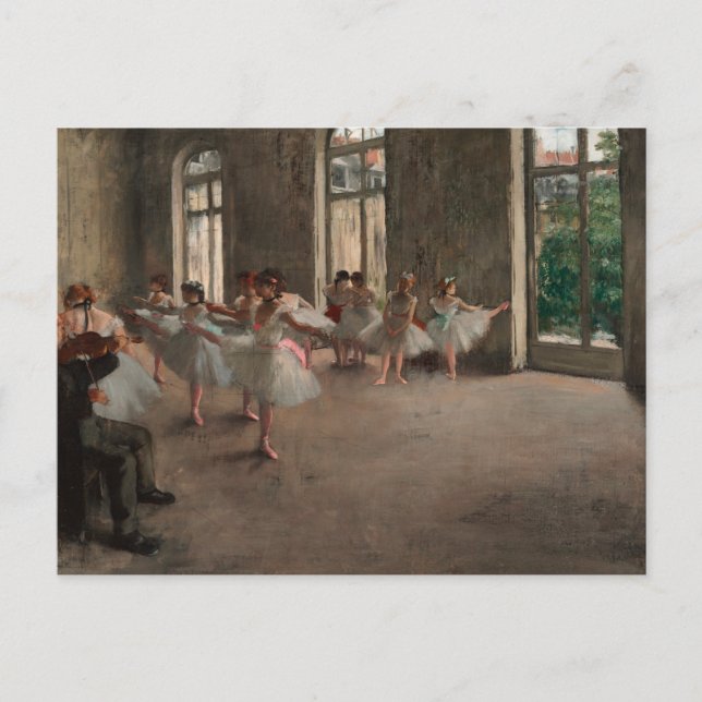 Cartão Postal Bailarinos na escola de balé Edgar Degas (Frente)