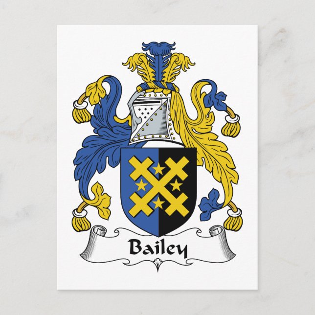 Cartão Postal Bailey Family Crest (Frente)