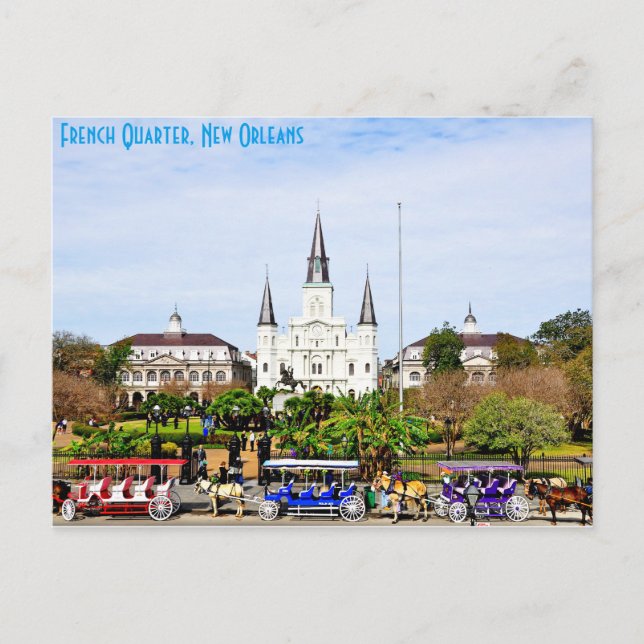 Cartão Postal Bairro Francês, Nova Orleans (Frente)