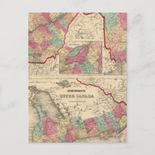 Cartão Postal Baixa do Canadá e Nova Brunswick Upper Canadá