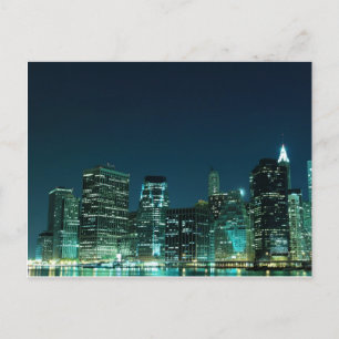 Cartão Postal Baixa Manhattan à noite, Nova Iorque