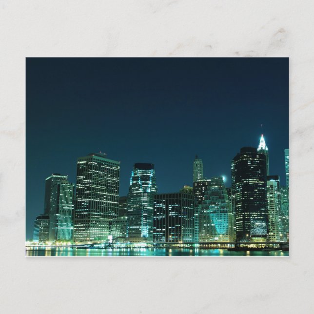 Cartão Postal Baixa Manhattan à noite, Nova Iorque (Frente)