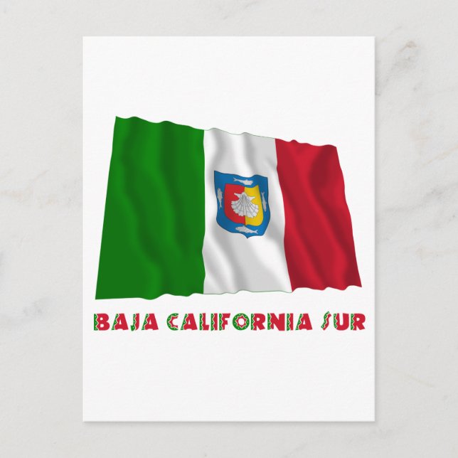 Cartão Postal Baja California Sur acenando bandeira não oficial (Frente)