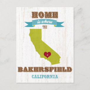 Cartão Postal Bakersfield, Mapa da Califórnia - Casa