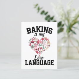 Cartão Postal Baking É Minha Língua De Amor - Baker Engraçado