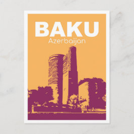 Cartão Postal Baku Azerbaijan Art vintage Travel