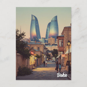Cartão Postal Baku Azerbaijão Viagem