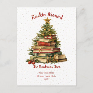 Cartão Postal Balançando em Torno da Árvore do Natal do Livro