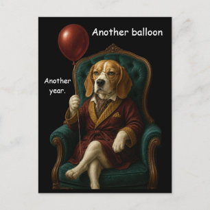 Cartão Postal Balão de Aniversário Digno de Beagle