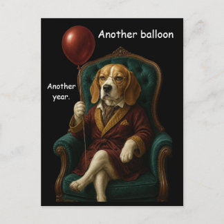 Cartão Postal Balão de Aniversário Digno de Beagle