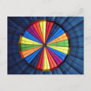 Cartão Postal Balão de ar quente Dentro de placa de posto