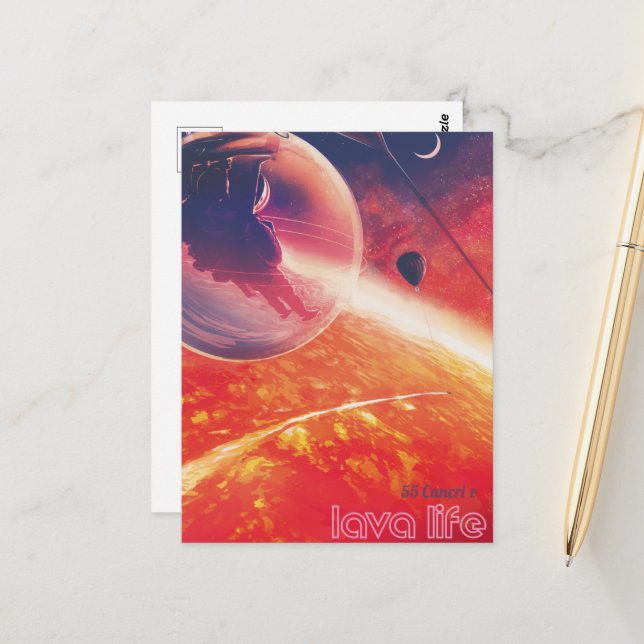 Cartão Postal Balão de ar quente extremo na paisagem vulcânica (Frente/Verso In Situ)