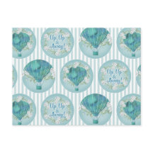 Balão de Ar Quente Turquesa - Stripes Brancas Aqua