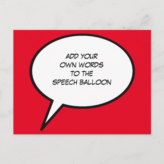 Cartão Postal balão de fala de desenho personalizado (Frente)