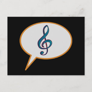 Cartão Postal balão de fala musical