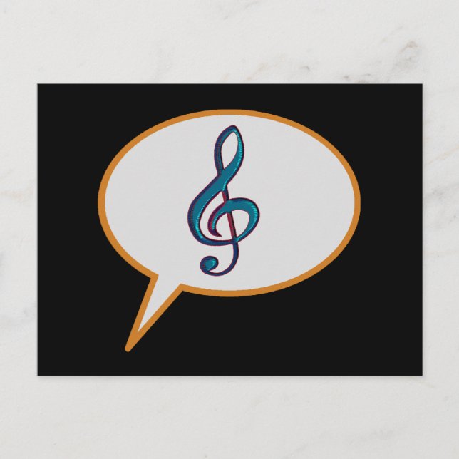 Cartão Postal balão de fala musical (Frente)