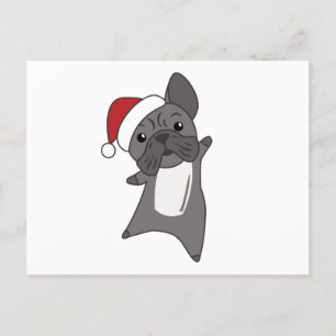 Cartão Postal Balão de Natal Francês - Animais de inverno para n