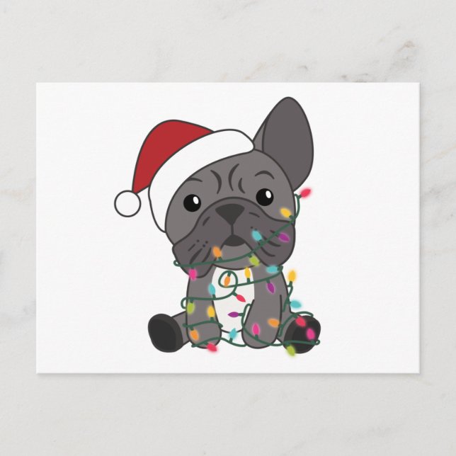 Cartão Postal Balão de Natal Francês - Animais de inverno para n (Frente)
