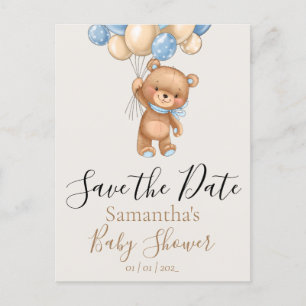 Cartão Postal Balão do Urso de Teddy Salvar a Data