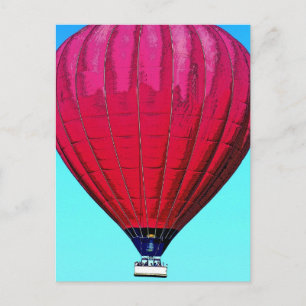 Cartão Postal Balão Vermelho no Céu Azul