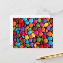 Cartão Postal Balas Coloridas, Botões de Bala, Doces, Comida
