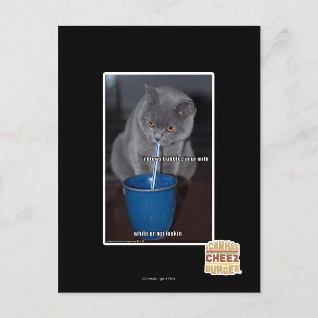 Cartão Postal Balas de Balas no nosso leite (Frente)