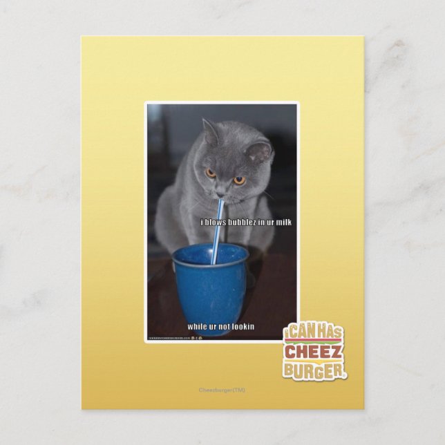 Cartão Postal Balas de Balas no nosso leite (Frente)