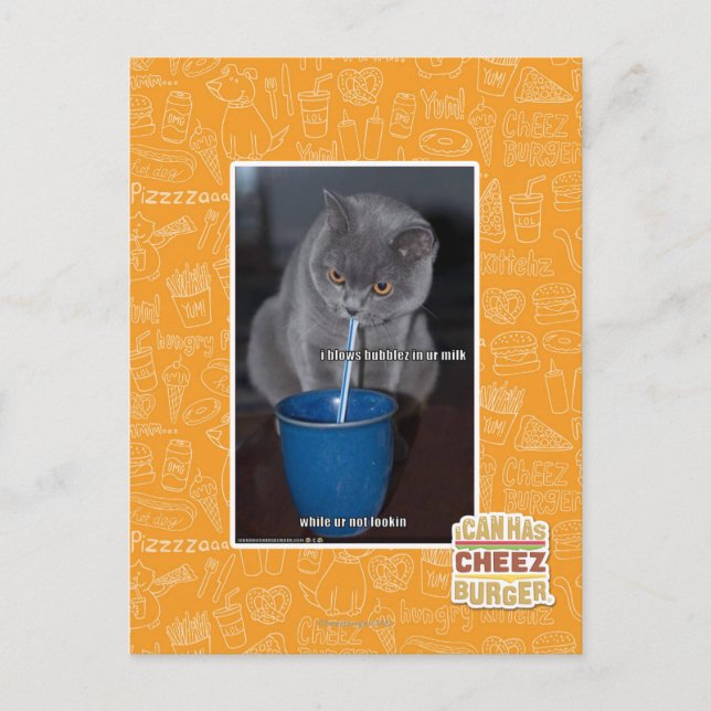 Cartão Postal Balas de Balas no nosso leite (Frente)