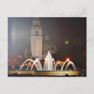 Cartão Postal Balboa Parks Towers Fountain Night